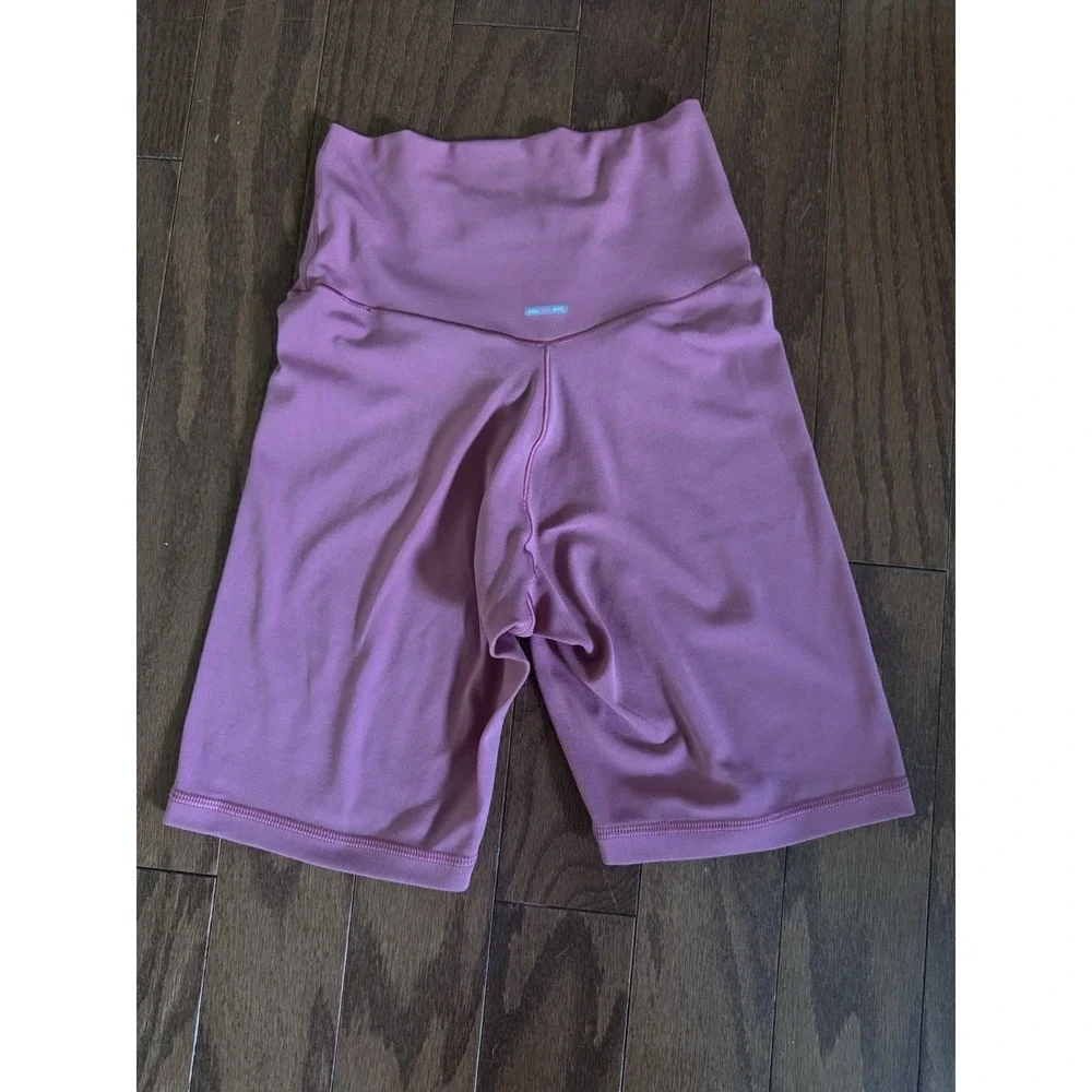 Aerie Crossover‎ Biker Shorts Women's S Pink High Rise Active Yoga